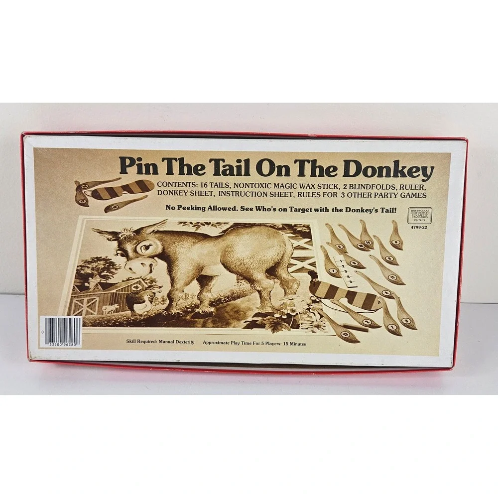 Vintage Whitman Pin The Tail On The Donkey Party Game Retro Birthday Y2K